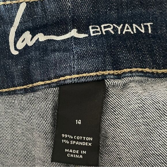 Lane Bryant Dark Wash Mid Rise Skinny Ankle Blue Jeans Size 14 - Picture 6 of 7